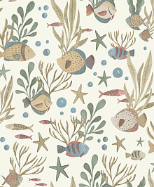 Зелёные обои для стен Grandeco Little Dreamers LD 3320